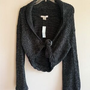 WD.NY Charcoal Sweater with Button Accent